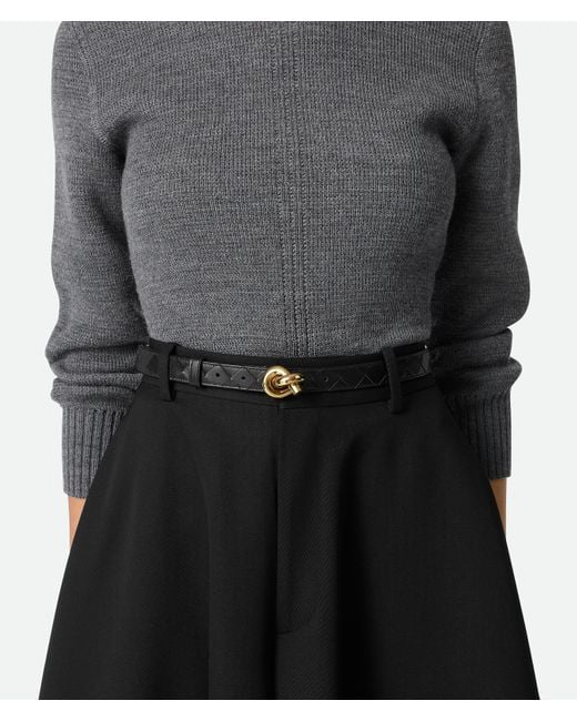 BOTTEGA VENETA ノットレザーベルト ブラック 大人気 ブラックノット ベルト| Bottega Veneta® 日本