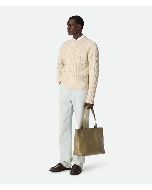 Bottega Veneta Kleine Intrecciato Tote Mit Zip in Green für Herren