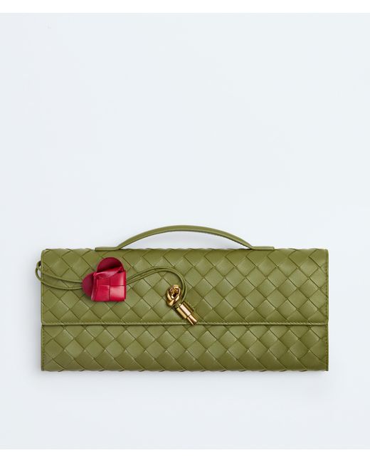 Bottega Veneta Green Andiamo Clutch