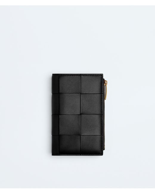 Bottega Veneta Black Cassette Medium Bi-Fold Wallet