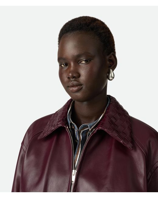 Bottega Veneta Red Leather Blouson