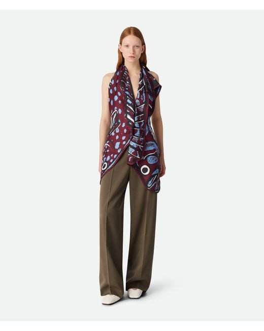 Bottega Veneta シルクツイル プリント トップス Red