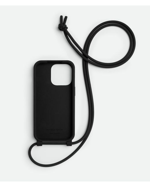 Bottega Veneta Black Iphone 15 Pro Case With Strap for men