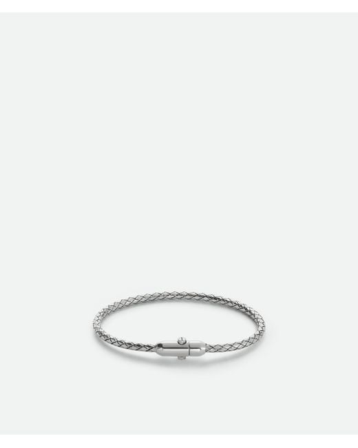 Bottega Veneta White Intreccio Bracelet for men