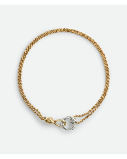 Bottega Veneta Metallic Knot Necklace