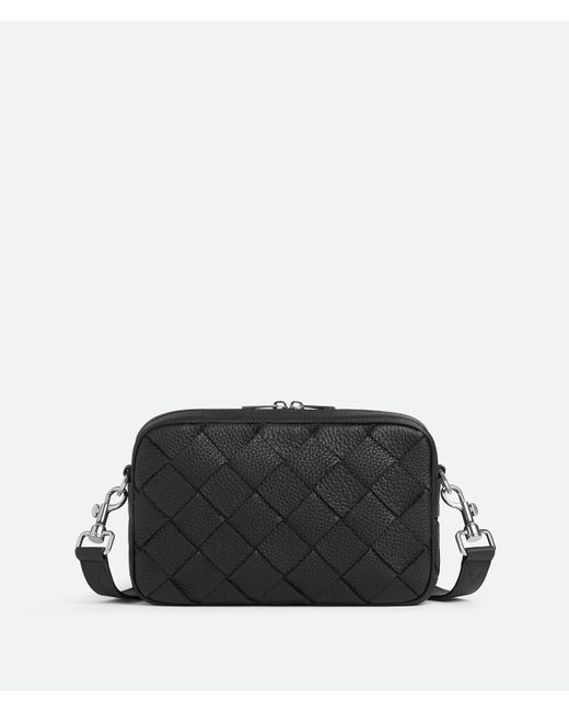メンズ Bottega Veneta スモール イントレチャート カメラバッグ Black