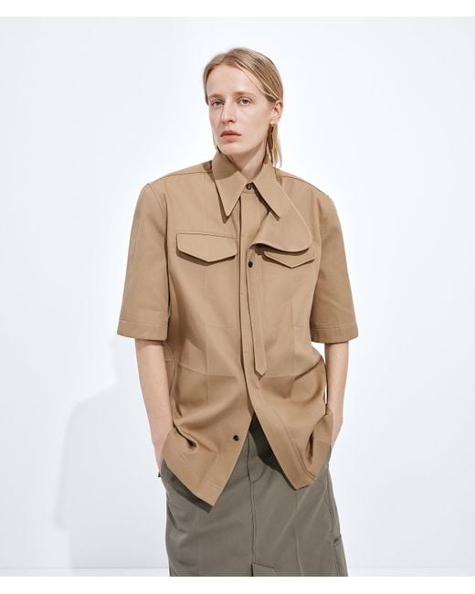 Bottega Veneta Natural Cotton Twill Shirt