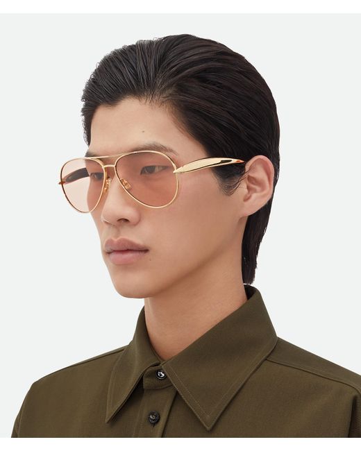 Bottega Veneta サーディン パイロット サングラス Natural