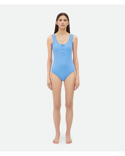 Bottega Veneta Blue Nylon Swimsuit