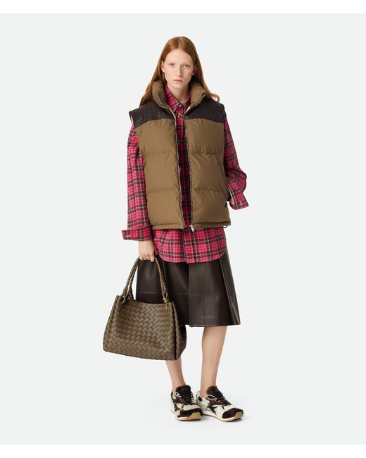 Doudoune Sans Manches En Popeline Bottega Veneta en coloris Brown