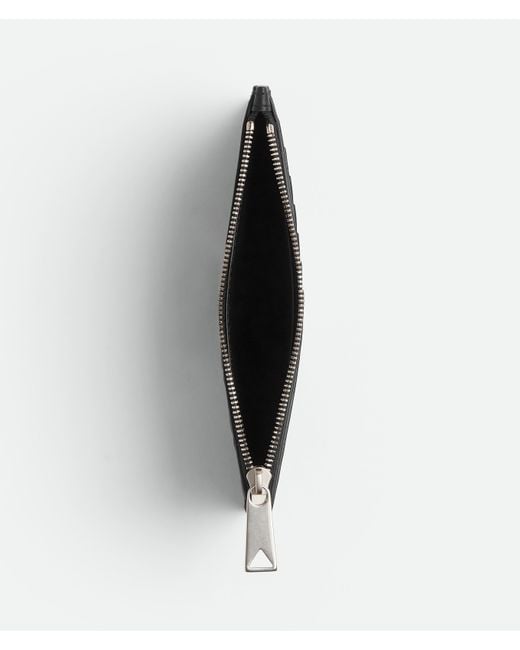メンズ Bottega Veneta イントレチャート ロング ファスナーカードケース Black