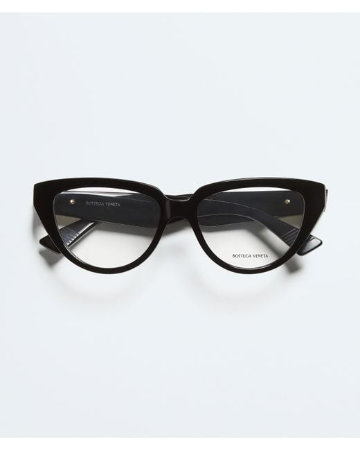 Bottega Veneta Black Classic Cat Eye Eyeglasses