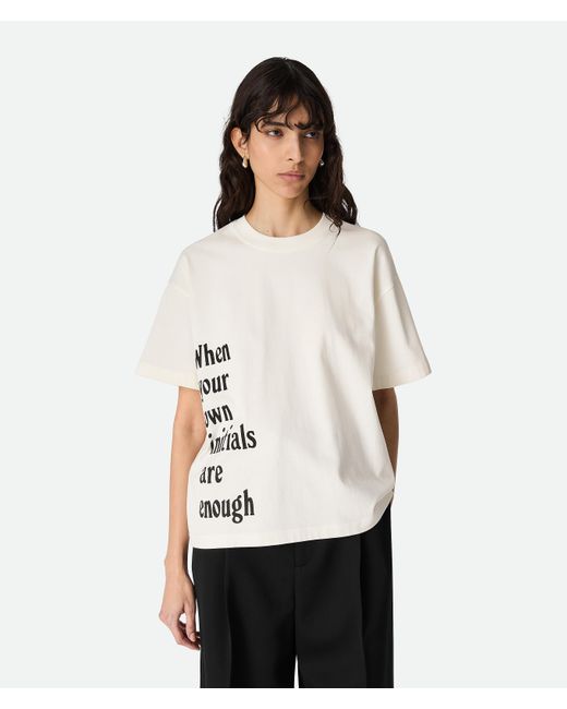 Bottega Veneta White Cotton Printed Jersey T-Shirt