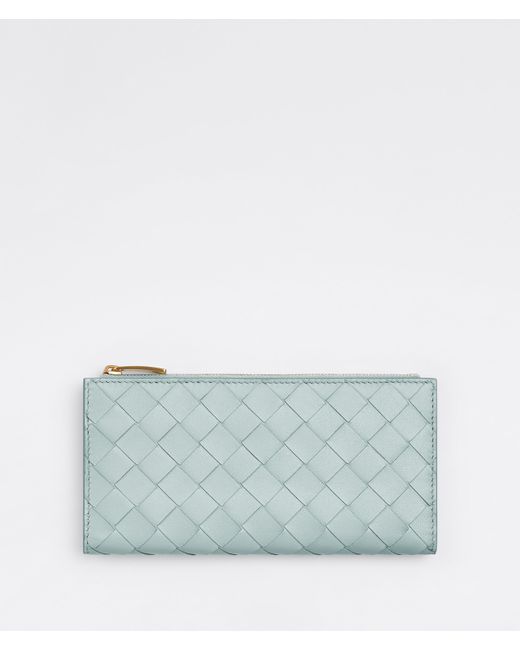 Bottega Veneta Blue Bi-fold Portemonnaie Mit Zip