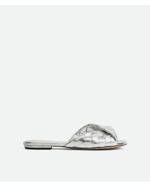 Bottega Veneta White Blink Flat Mule