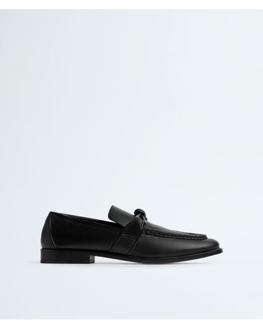 Bottega Veneta Black Astaire Knot-Detailed Leather Loafers for men