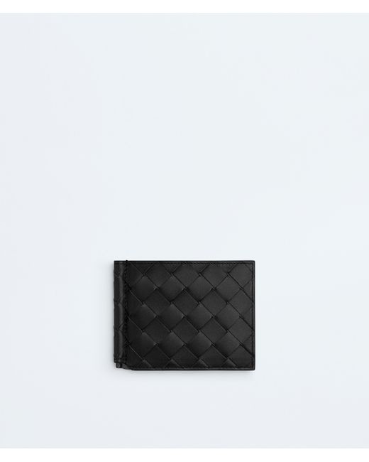 Bottega Veneta Black Intrecciato Bill Clip Wallet for men