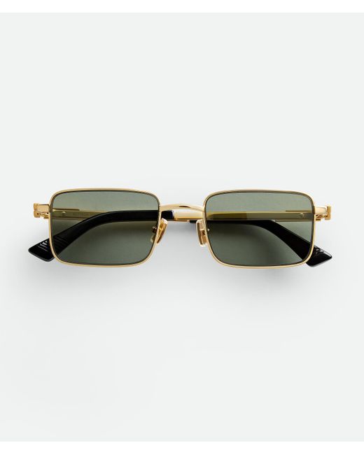 Bottega Veneta Green Classic Rectangular Sunglasses