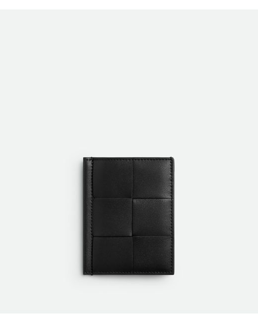Bottega Veneta Black Cassette Slim Flap Card Case for men