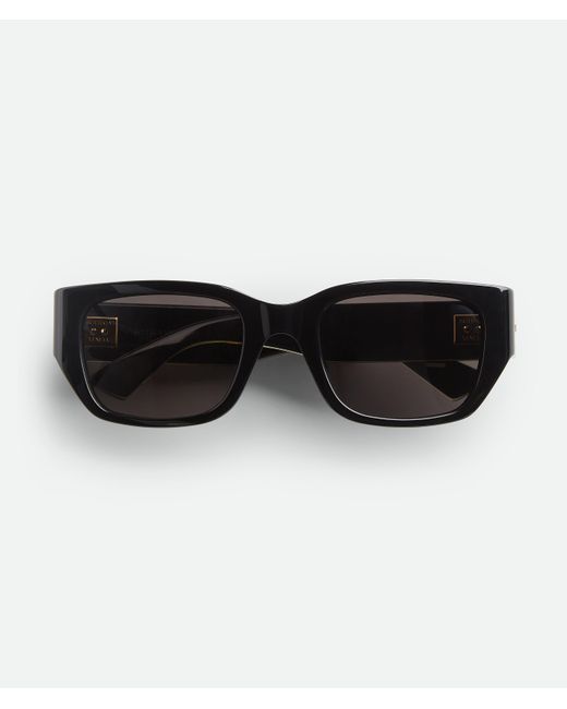 Bottega Veneta Black Intrecciato Square Sunglasses