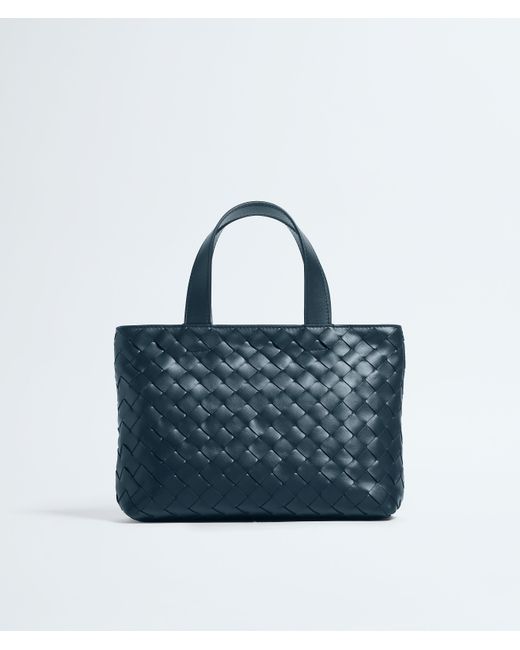 Bottega Veneta Blue Mini Intrecciato Zipped Tote for men