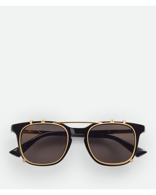 Bottega Veneta Natural Quadratische Classic Clip-On Sonnenbrille