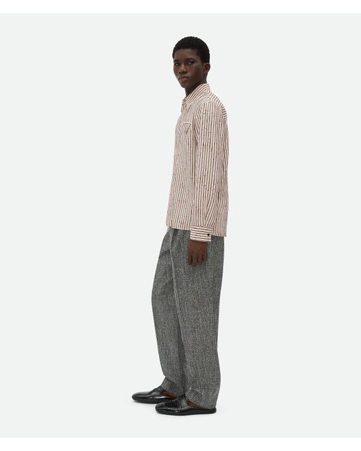 メンズ Bottega Veneta ノット ビスコース シルク シャツ White