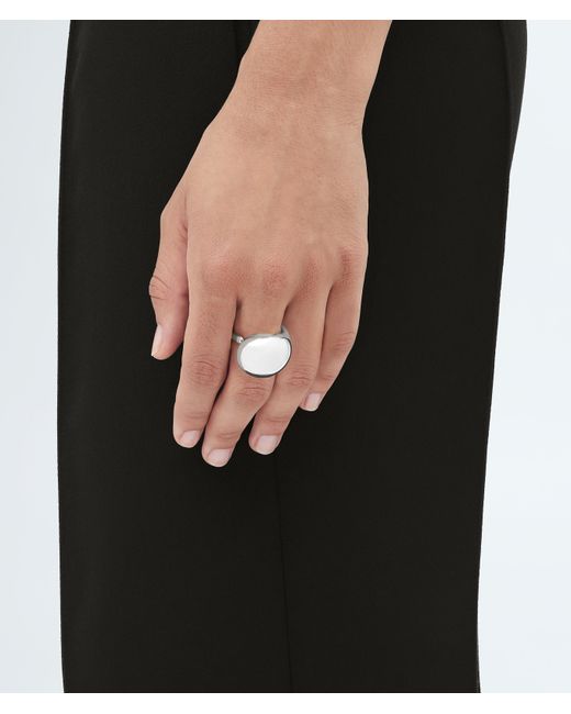 Bottega Veneta White Drop Ring