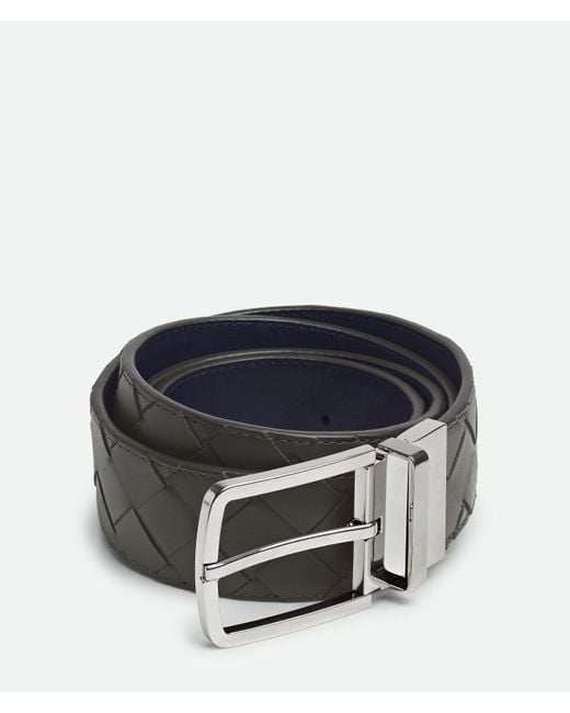 Bottega Veneta Blue Intrecciato Reversible Belt for men