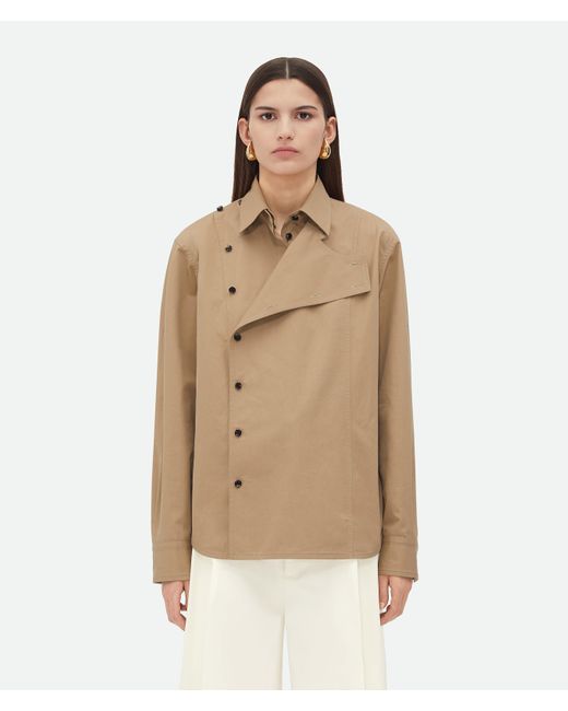 Bottega Veneta Natural Light Cotton Twill Shirt