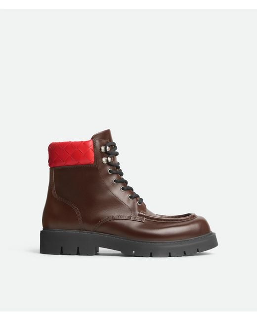 Bottega Veneta メンズ ブラウン ハドック レースアップ アンクルブーツ