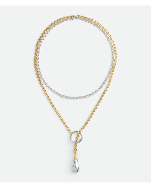 Bottega Veneta White Drop Chain Halskette