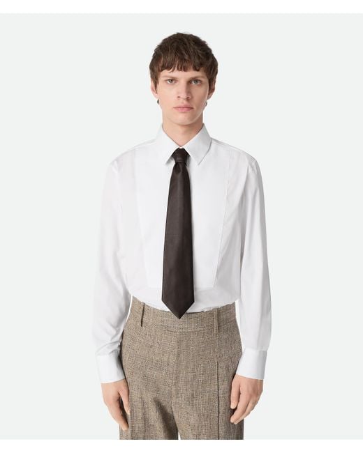 Bottega Veneta Blue Smooth Leather Tie for men