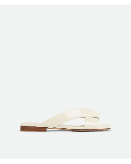 Bottega Veneta White Riva Flat Mule