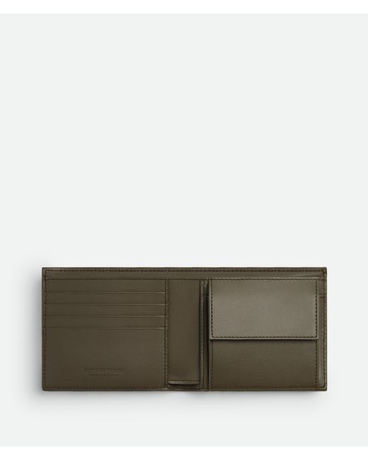 Bottega Veneta Intrecciato Bi-Fold Portemonnaie Mit Münzfach in Gray für Herren