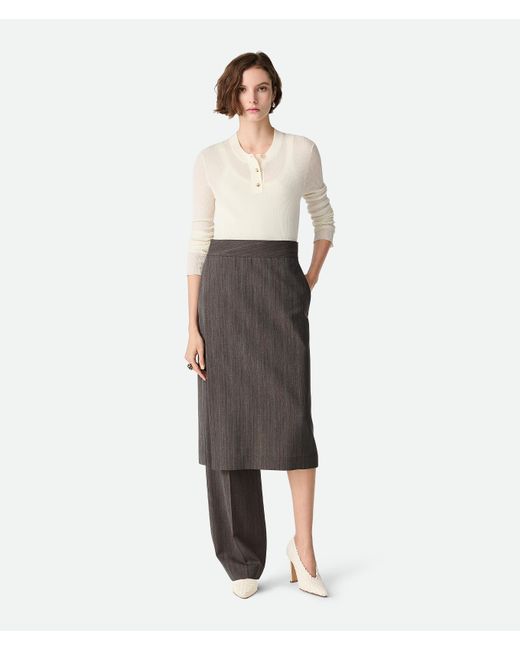 Bottega Veneta直営店 ウールサブトルストライプスカート Bottega Veneta ウール サトル ストライプ スカート パンツ