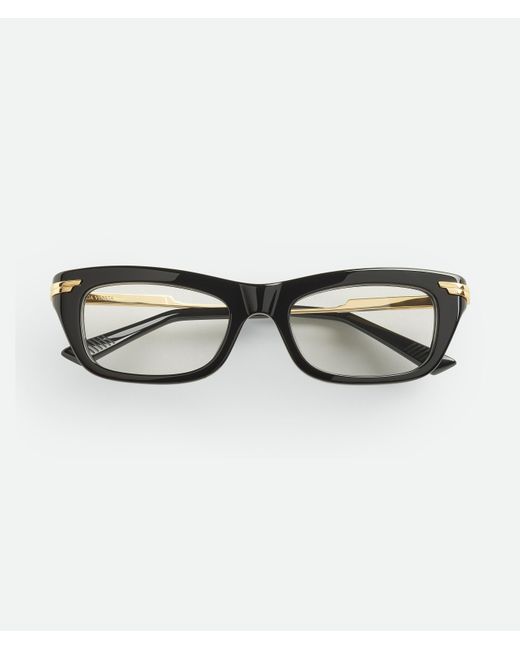 Bottega Veneta Black Classic Rectangular Eyeglasses