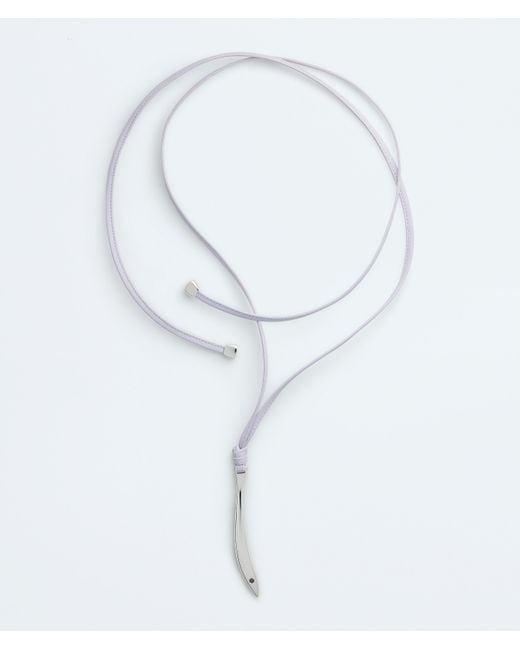 Bottega Veneta Blue Sardine Leather Necklace