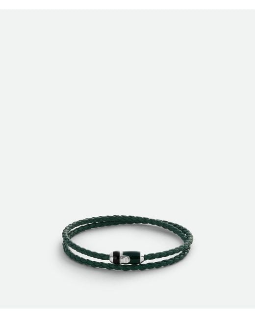 Bottega Veneta Green Leather Bracelet for men