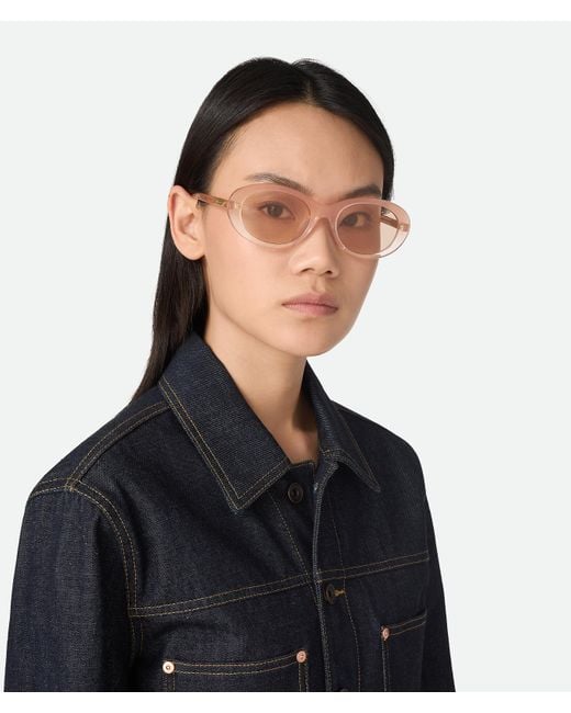 Bottega Veneta クラシック オーバル サングラス Pink