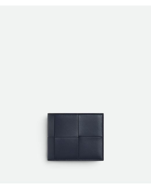 メンズ Bottega Veneta カセット コインパース付き二つ折りウォレット Blue