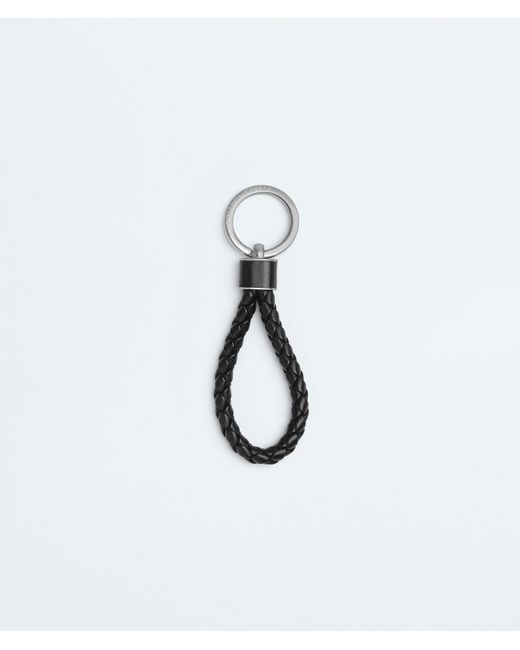 Bottega Veneta White Intreccio Key Ring for men