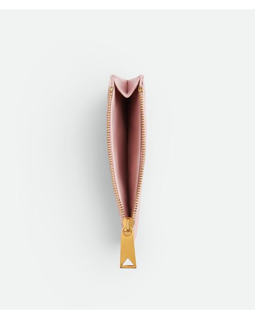 Bottega Veneta イントレチャート ファスナーカードケース Pink