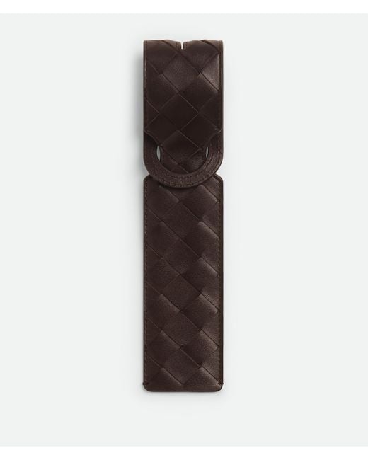 Bottega Veneta Brown Intrecciato Long Tag Holder for men