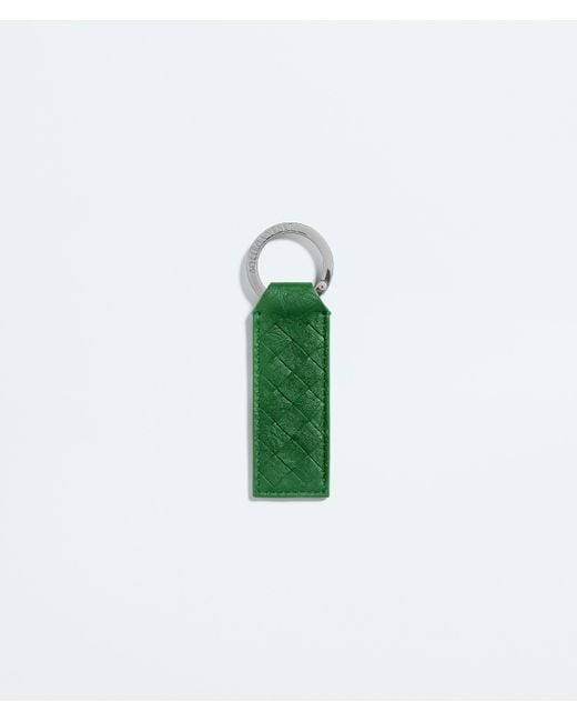 Bottega Veneta Green Woven Mycelium Key Ring for men