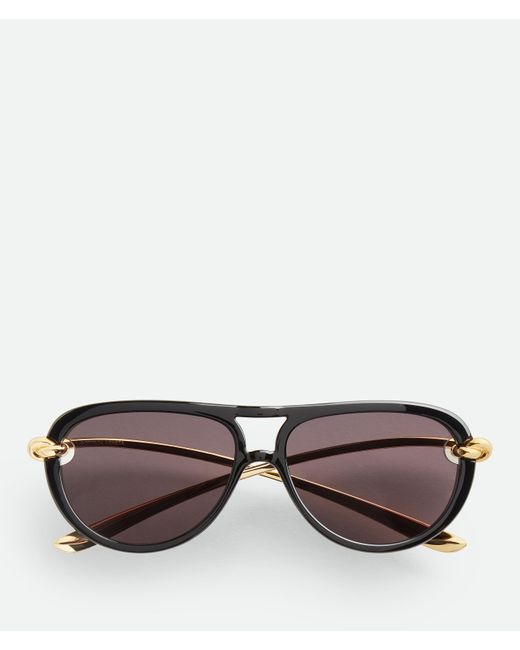 Bottega Veneta ノット パイロット サングラス Brown