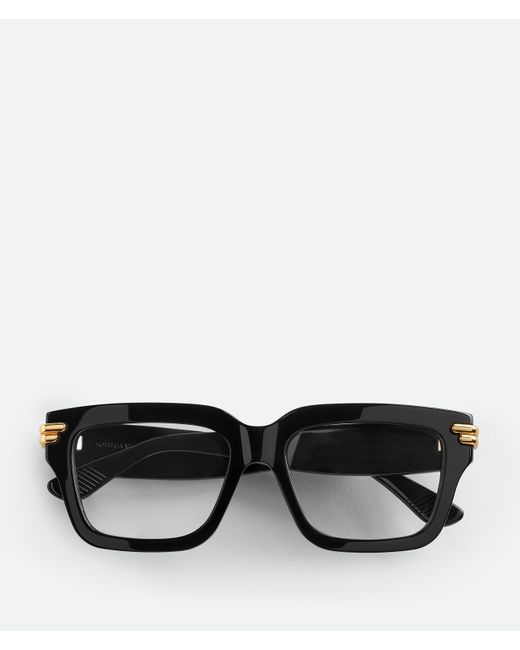 Bottega Veneta Black Mitre Square Eyeglasses