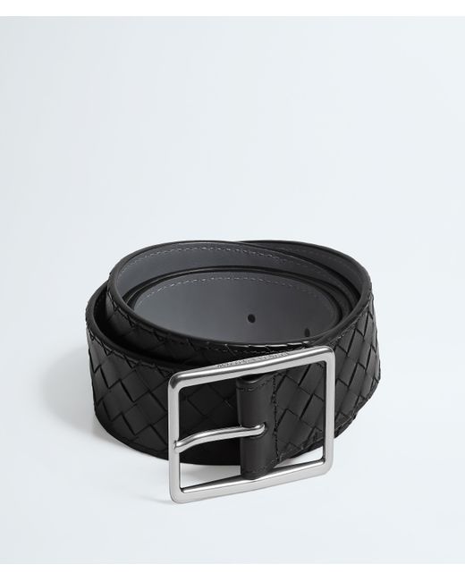 Bottega Veneta Black Intrecciato Piccolo Belt for men