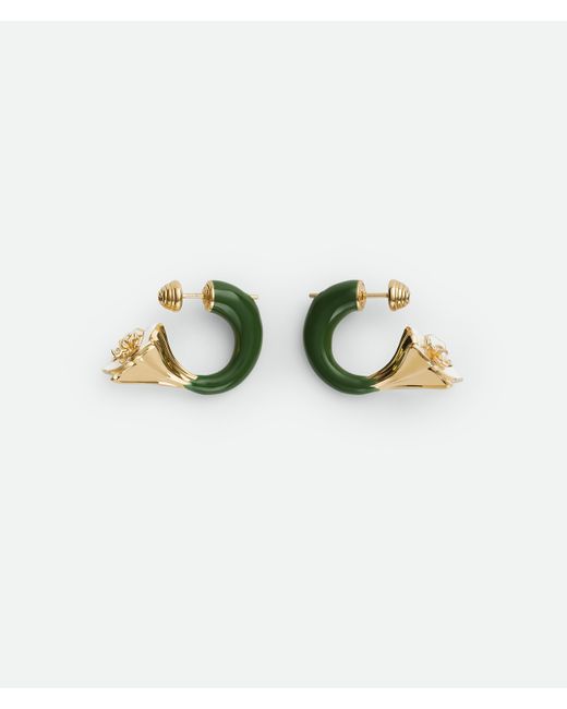 Bottega Veneta Green Flower Earrings