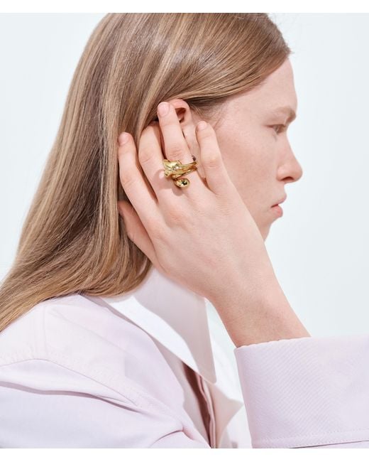 Bottega Veneta Metallic Drop Ring
